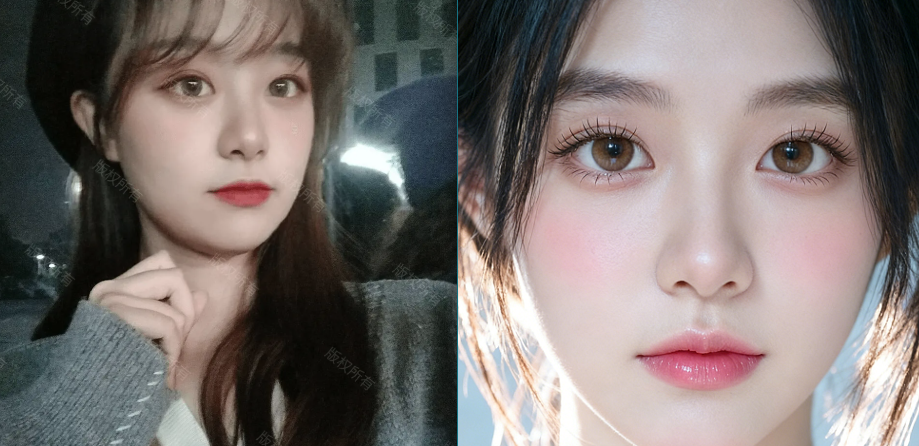 清冷少女脸部特写