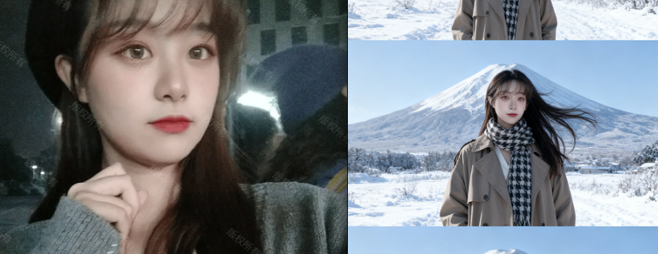 三宫格富士山写真