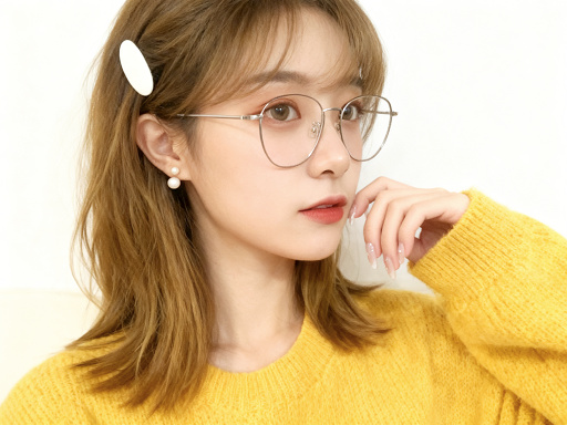 黄毛衣眼镜自拍