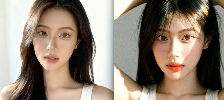 慵懒少女复古特写