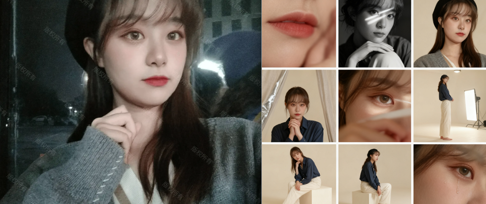 九宫格人物时尚摄影