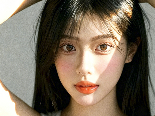 慵懒少女复古特写