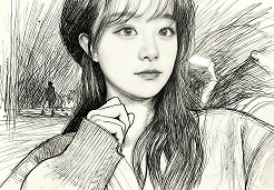 手绘铅笔素描线稿