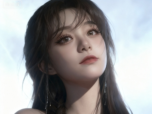 古风清冷美女面部特写