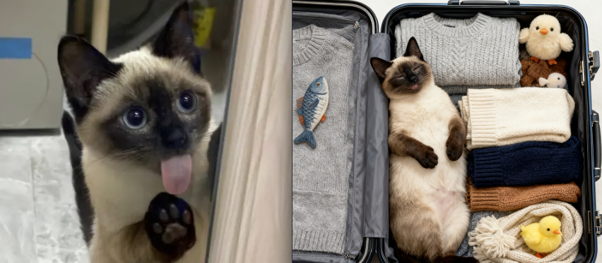 宠物在行李箱