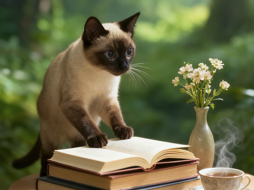 书桌小猫写实场景