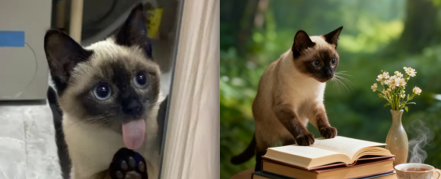 书桌小猫写实场景