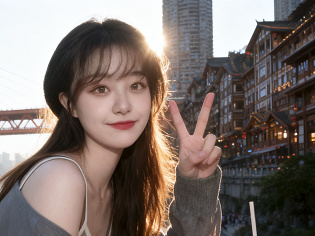 洪崖洞自拍写真