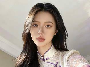 旗袍少女仰拍写意照